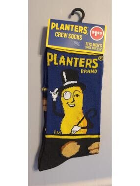 Planters Crew Socks with Mr. Peanut Design